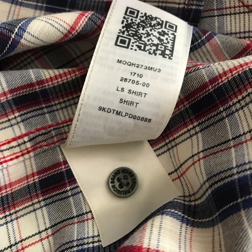 True Religion Men's Plaid Button-Down Shirt 3XL